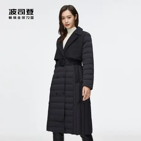 波司登长款气质轻薄收腰显瘦鹅绒秋冬风衣女羽绒服商品大图