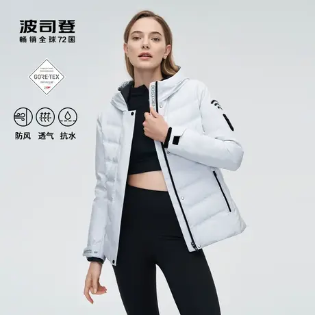 波司登新款女士短款GORE-TEX INFINIUM防风透气鹅绒羽绒服商品大图