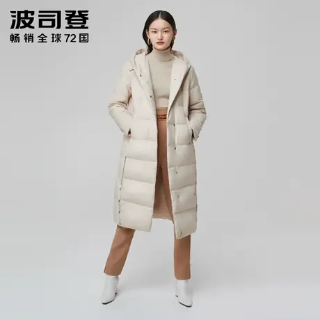 波司登女羽绒服连帽长款宽松时尚保暖舒适品质鹅绒奥莱商品大图